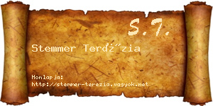 Stemmer Terézia névjegykártya